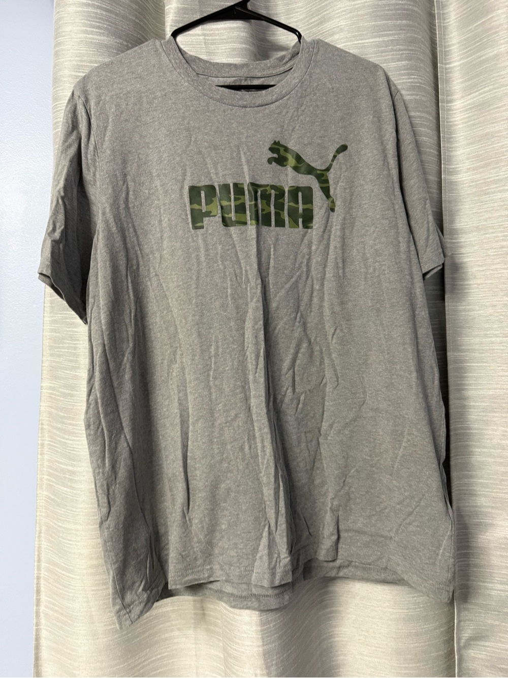 Puma Gray Tee with Green Camo Logo